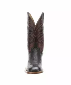 Lucchese-inc Lance :: Black + Black Cherry Boots