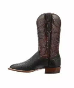 Lucchese-inc Lance :: Black + Black Cherry Boots