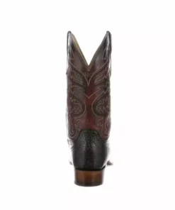 Lucchese-inc Lance :: Black + Black Cherry Boots