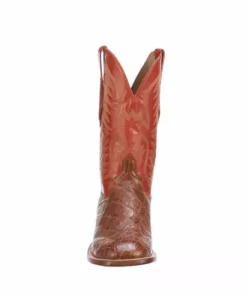 Lucchese-inc Bryan Exotic :: Cognac + Pekoe Orange Boots