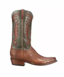 Lucchese-inc Hall Exotic :: Brandy + Sky Blue Boots