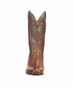 Lucchese-inc Hall Exotic :: Brandy + Sky Blue Boots