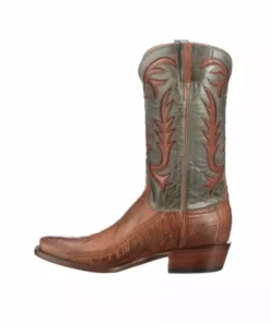 Lucchese-inc Hall Exotic :: Brandy + Sky Blue Boots