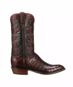 Lucchese-inc Tulip Exotic :: Bordeaux + Navy Boots