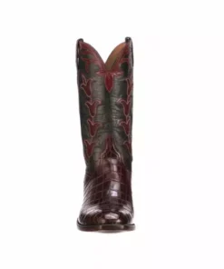 Lucchese-inc Tulip Exotic :: Bordeaux + Navy Boots