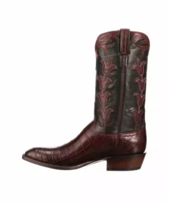 Lucchese-inc Tulip Exotic :: Bordeaux + Navy Boots