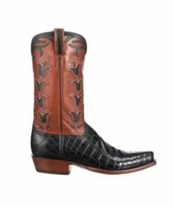 Lucchese-inc Tulip Exotic :: Navy + Pearwood Tan