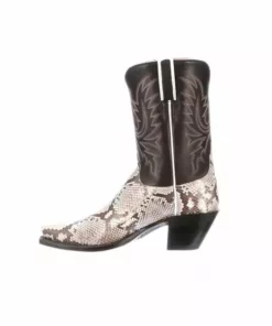 Lucchese-inc Dale Exotic :: Black/White + Black BOOTS