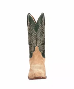 Lucchese-inc Paxson Suede :: Tan + Green Boots