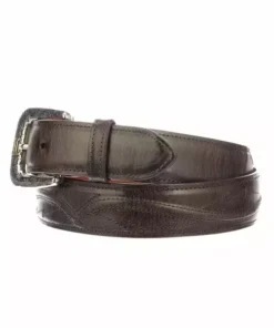 Lucchese-inc Belts Seville Stitch Goat :: Chocolate