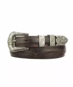 Lucchese-inc Belts Seville Stitch Goat Tapered :: Chocolate