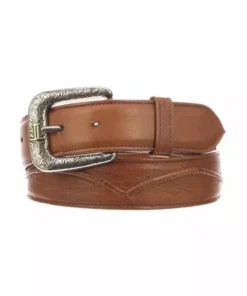 Lucchese-inc Belts Seville Stitch Baby Buffalo :: Cognac