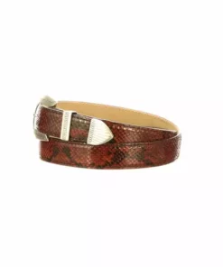 Lucchese-inc Python Belt :: Cognac